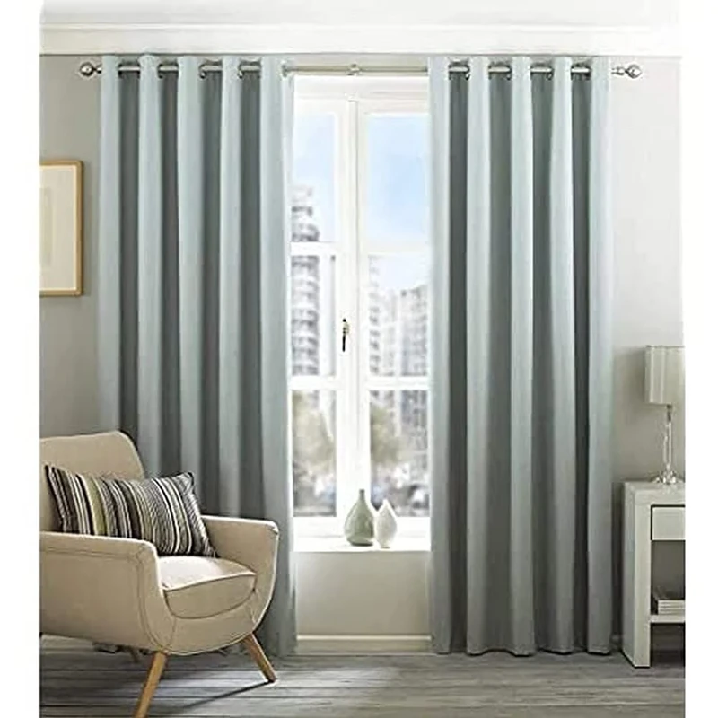 Eclipse Ringtop Eyelet Curtains (Pair) - Duck Egg Blue - Total Blackout Lining - Ready Made - 100% Polyester - Machine Washable - 229 x 229cm (90" x 90" inches) - Made by Riva Paoletti