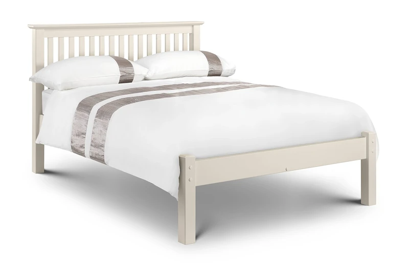 Julian Bowen Barcelona Low Footend Bed - Stone White Wooden Beds
