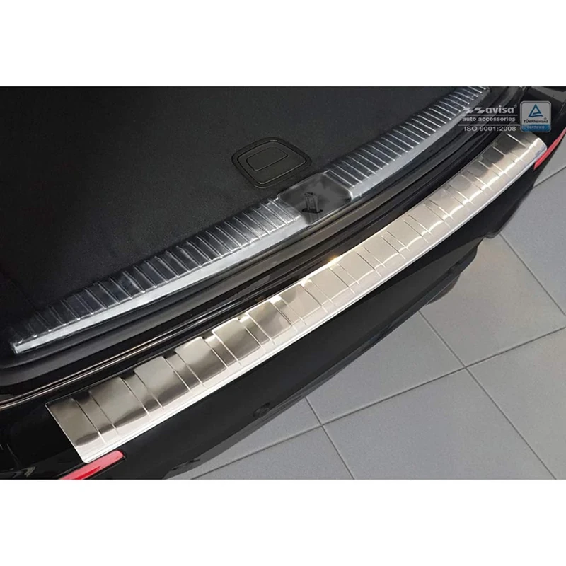 Avisa Stainless Steel Rear bumper protector compatible with Mercedes E-Class W213 Kombi 2016- 'Ribs'