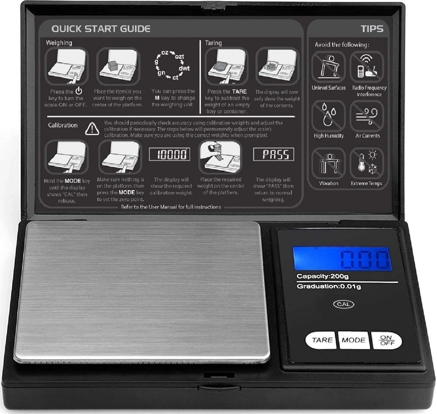 Royaltec Digital Pocket Scale 200g x 0.01g (Batteries Included)