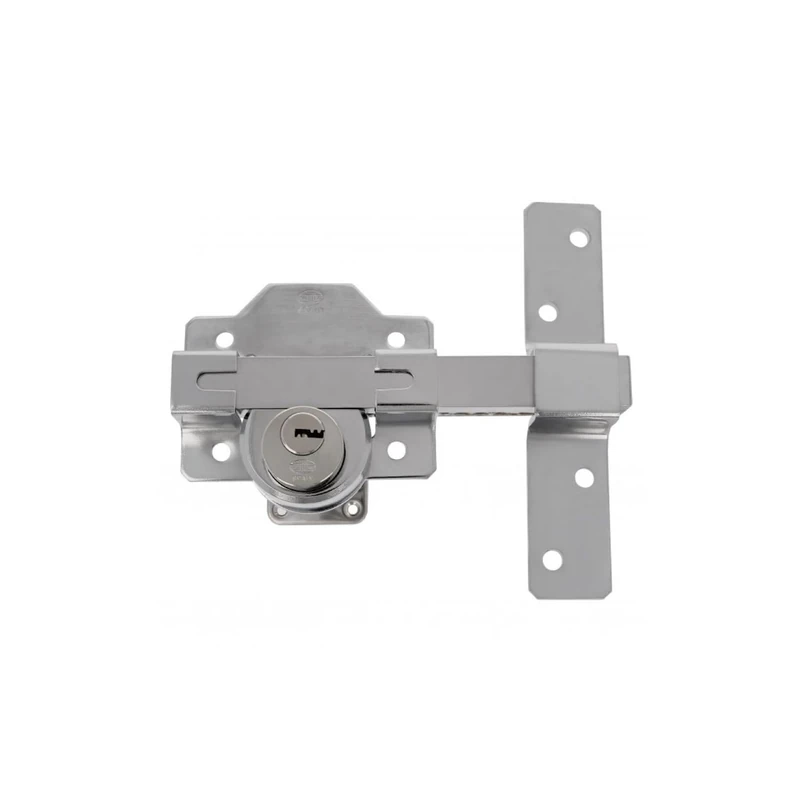 Amig - Door Lock | 105 x 170 mm | with Round Security Cylinder | 34 mm Inner and 70 mm Outer Cylinder | Includes 5-Point Key | Light Chrome-Plated Steel