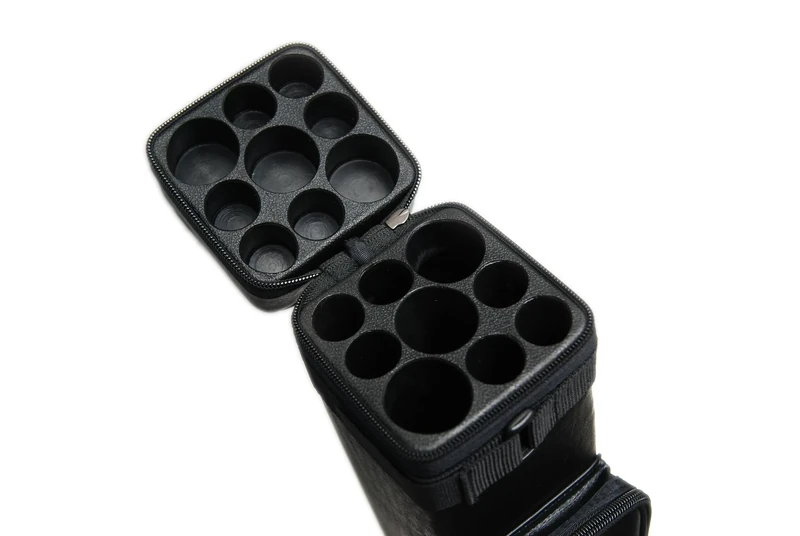 HAN'S DELTA 3B6S Hard 3x6 Pool Cue Case - Billiard Stick Carrying Case - 3 Butt 6 Shaft, (Several Colors Available) (Black)