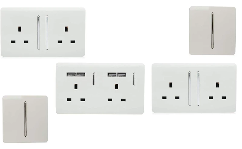 Trendi Switch Modern Glossy Switches/Sockets Hallway/Staircase Trade Pack White