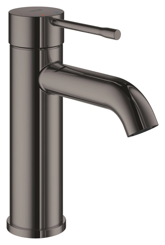 GROHE Essence Smooth Body Basin Mixer Tap (S-Size 208mm, Metal Lever, 28 mm Ceramic Cartridge, Water Saving, 3/8 Inch Tails), Hard Graphite, 23590A01