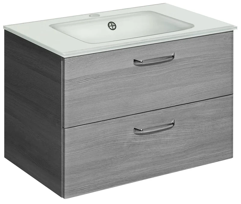 Pelipal Vanity Unit, Graphite Texture Transverse Replica, 44x73x41 cm