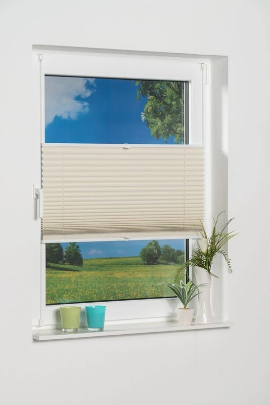 K-home Pleated Blackout Blind, Polyester, Cream, 70 x 210 (W x L)
