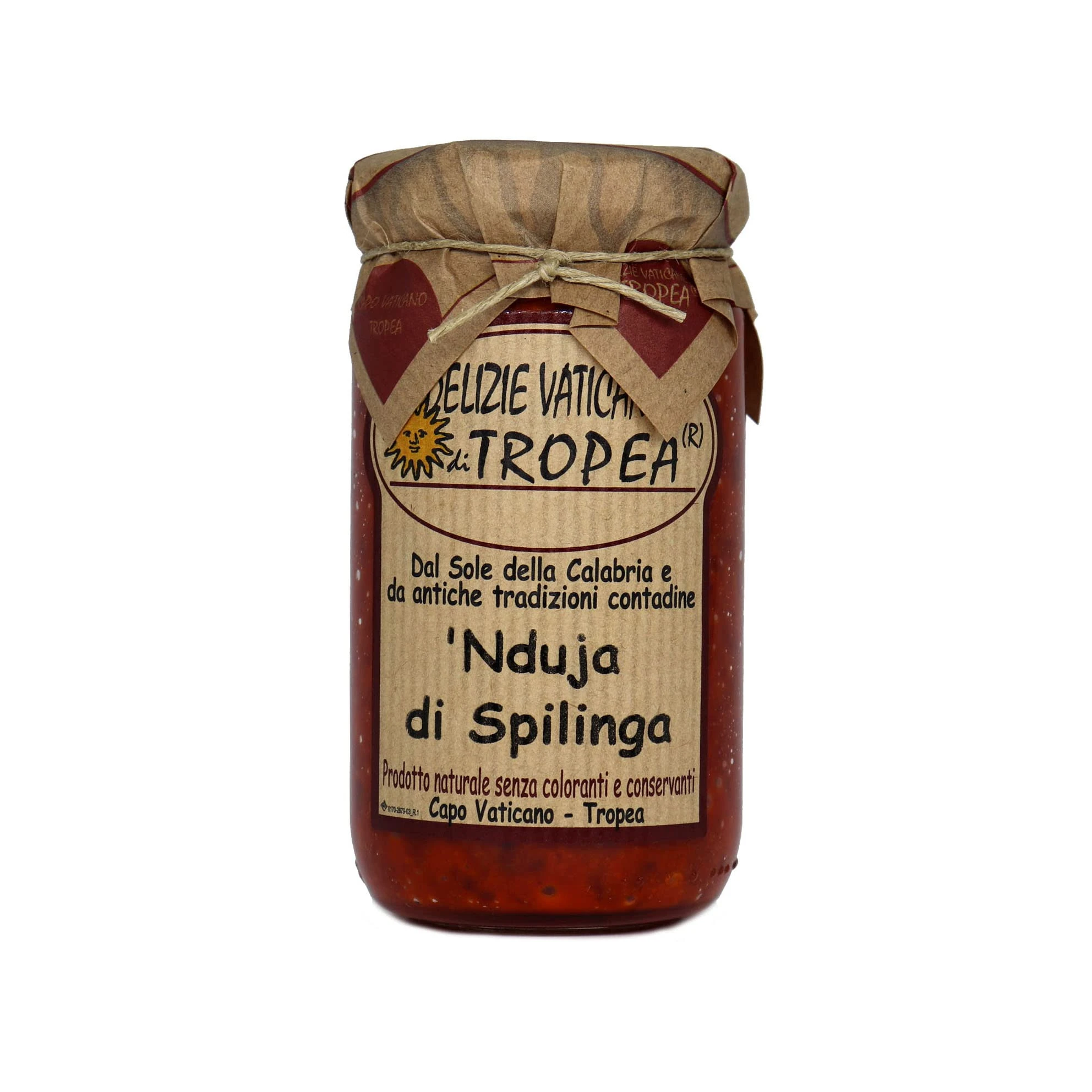 Nduja di Spilinga 180g | Spicy Spreadable Italian Salami | Artisanal Calabrian Sausage Paste – Gourmet Delicatessen | Authentic Made in Italy by Delizie Vaticane di Tropea (Glass Jar)
