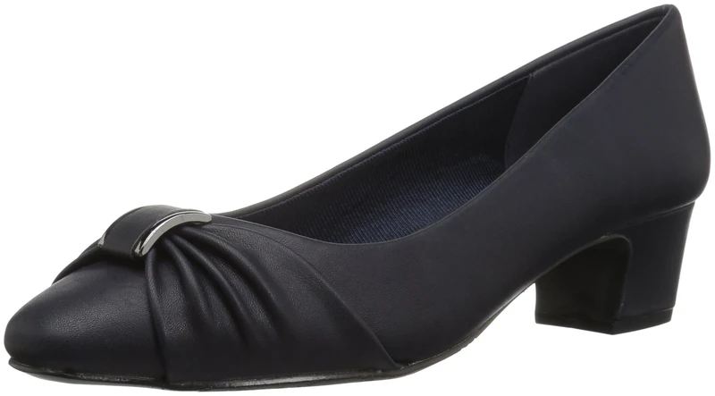 Easy Street Womens Eloise Faux Leather Dressy Block Heel, Navy, 6 UK - Image 1