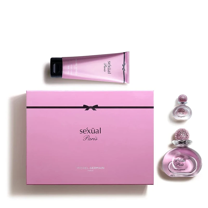Michel Germain Sexual Paris - Gift Set for Women - Floriental Fragrance - Notes of Blackcurrant, Jasmine and Amber - Long Lasting - Includes EDP Spray, Miniature Parfum and Body Lotion - 3 pc