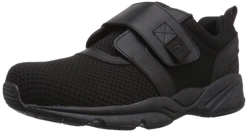 Propét Men's Stability X Strap Sneaker, Black, 16 UK