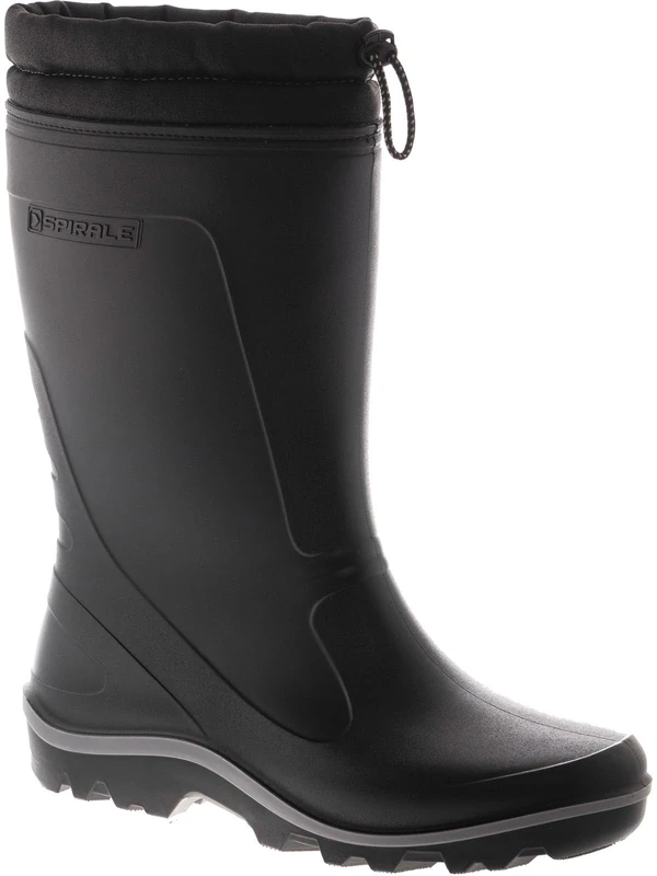 Spirale Unisex Stratos Rain Boots, Wellington Boots Waterproof with Insulating Foam, Black, 9 UK