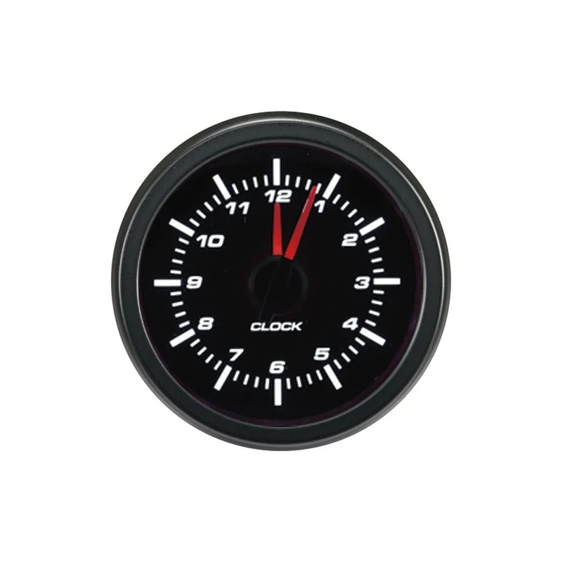 AUTO-STYLE Performance Instrument Black Analog Clock Gauge 52mm