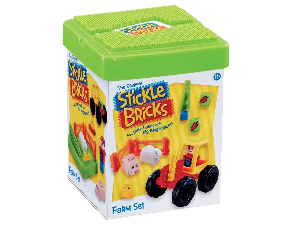 Stickle Bricks Farm Set Construction Toy, Promotes Dexterity and Imagination, Safe and Durable, Inspire Creativity and Fine Motor Skills, Suitable for Ages 18 Months and Above