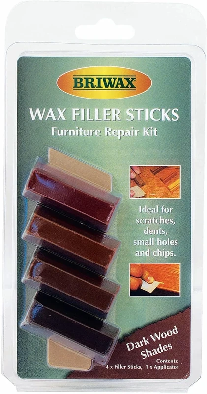Rustins Briwax Filler Sticks Dark - Quick Wood Repair for Scratches, Cracks & Nail Holes | Assorted Shades