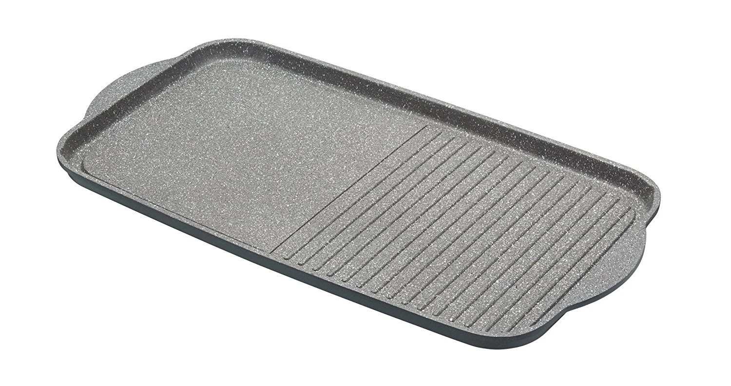 MasterClass Cast Aluminium Non-Stick Induction-Safe Griddle Plate, 51 x 27 cm (20" x 10.5"), Grey