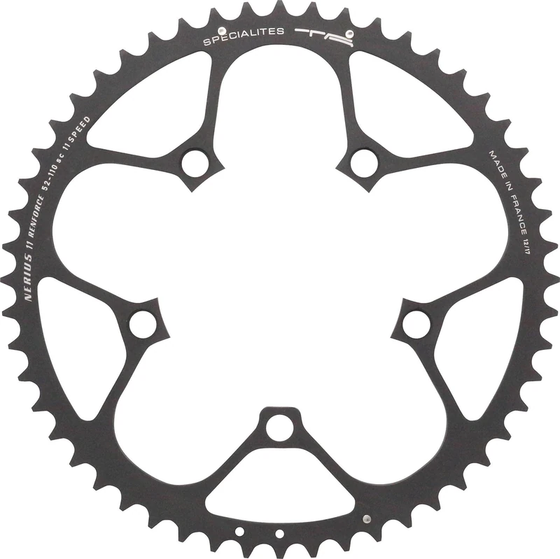 Spécialités TA Nerius 11 Speed Campagnolo Compact 110pcd Offset Chainring, Outer 50t, Black - Image 1