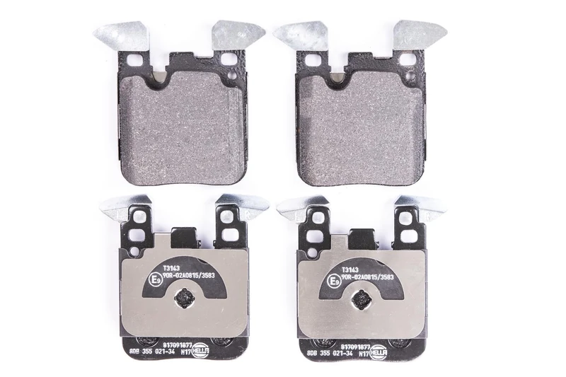 HELLA 8DB 355 021-341 Brake pad set - prepared for wear indicator - T3143 - for e.g. BMW