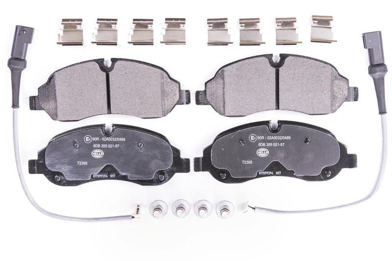 HELLA 8DB 355 021-571 Brake pad set - incl. wear warning contact - T2395 - for e.g. FORD
