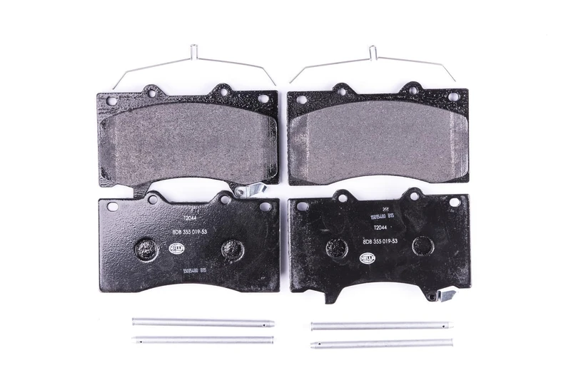 HELLA 8DB 355 019-531 Brake pad set - with acoustic wear warning - T2044 - for e.g. NISSAN