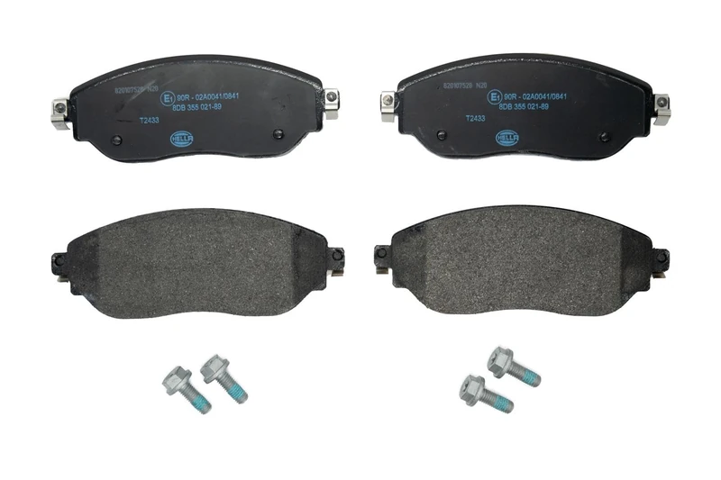 HELLA 8DB 355 021-891 Brake pad set - not prepared for wear indicator - T2433 - for e.g. FIAT / MITSUBISHI / NISSAN / OPEL