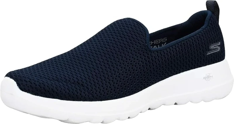 Skechers Women's Go Walk Joy-Evaluate Trainers, Navy Textile White Trim, 6.5 UK