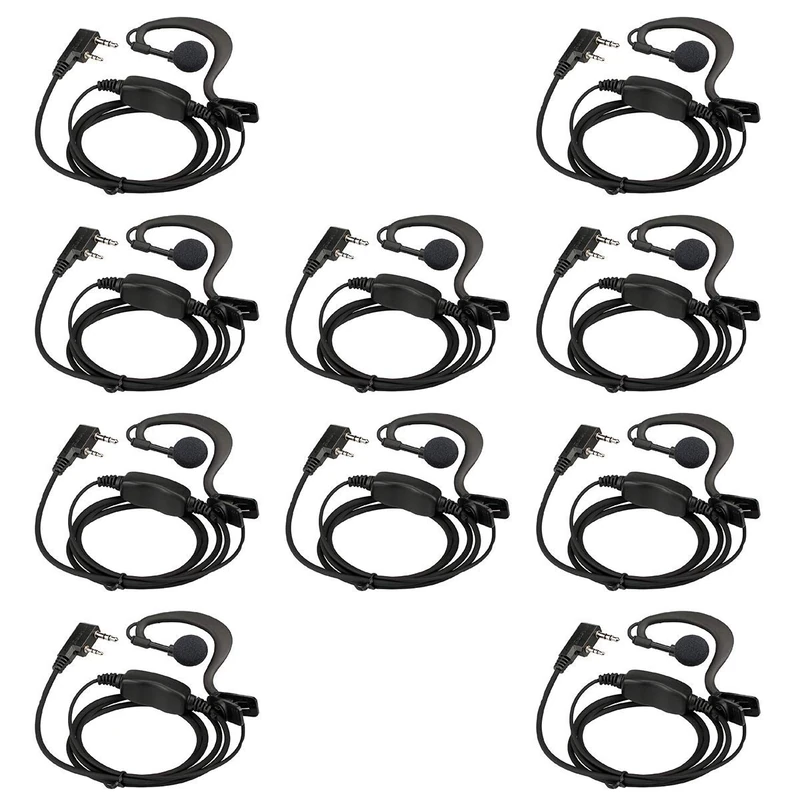 Case of 10,Retevis Two Way Radio Earpiece with Mic Single Wire Earhook Headset for Baofeng BF-888S UV-5R Retevis H-777 RT22 Arcshell AR-5 Walkie Talkies - Image 1