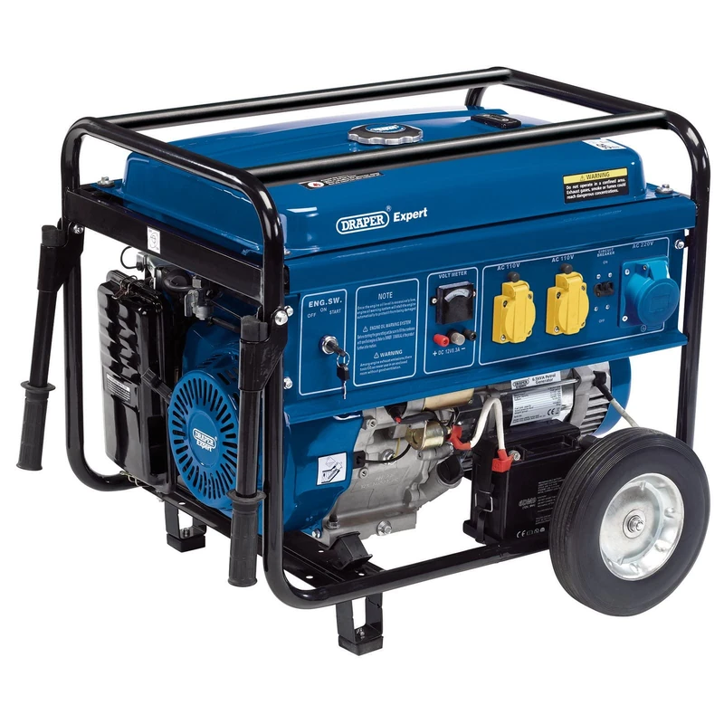 Draper 16143 Petrol Generator with Wheels (6.5Kva/11Kw) - Multicoloured