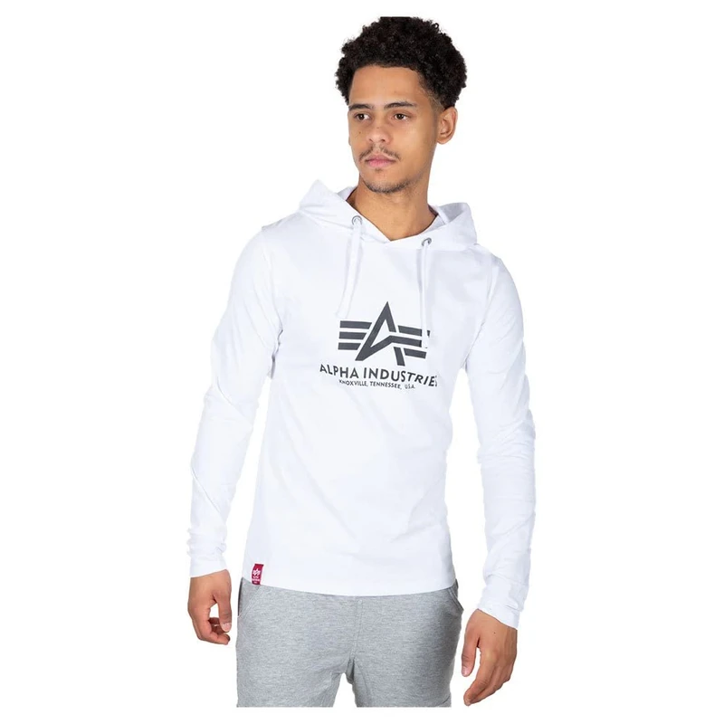 Alpha Industries Basic Hoody Hooded Sweat for Men White
