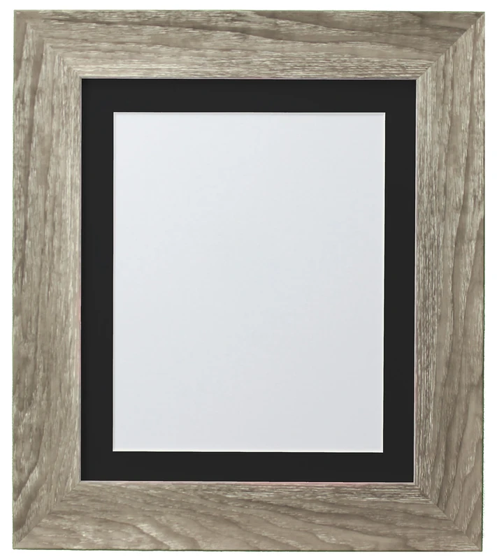 FRAMES BY POST Hygge Picture Photo Frame, Plastic Glass, Grey Ash with Black Mount, 50 x 70 cm Image Size 24 x 16 Inches