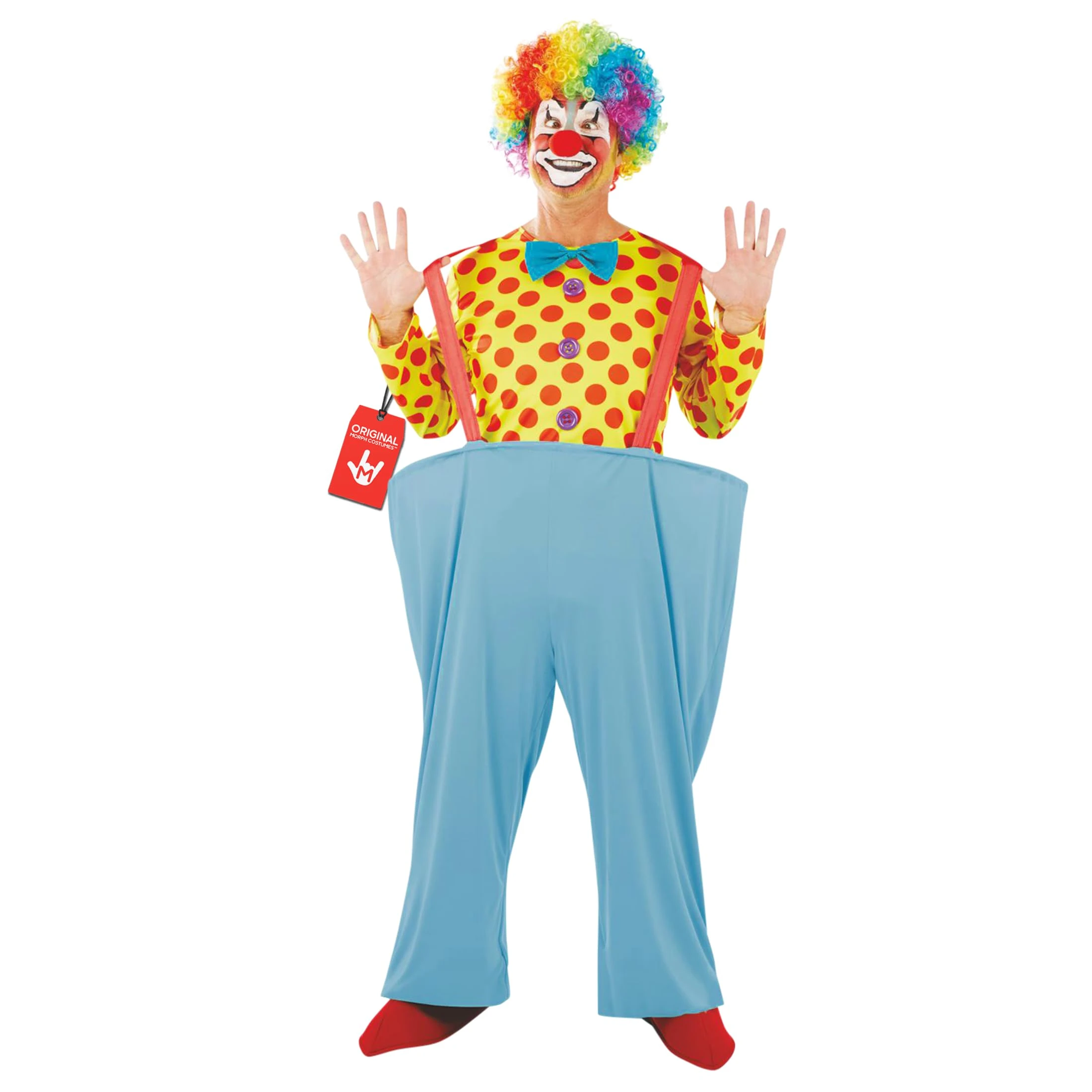 Adults Clown Costume Mens Novelty Funny Joker Fancy Dress Outfit, Circus Clown, L