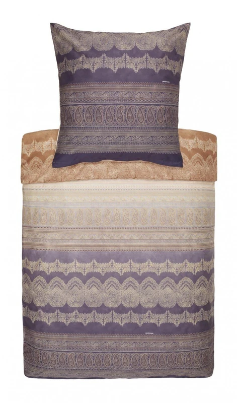 Bassetti BRUNELLESCHI 9285874 Bed Linen + 1 Pillowcase 100% Cotton Sateen in Grey v.G6 Dimensions: 135 x 200 cm + 1 Compartment 80 x 80 cm