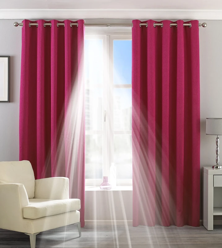 Riva Home Eclipse Blackout Eyelet Curtains, Polyester, Pink, 90 x 90 (229 x 229 cm)