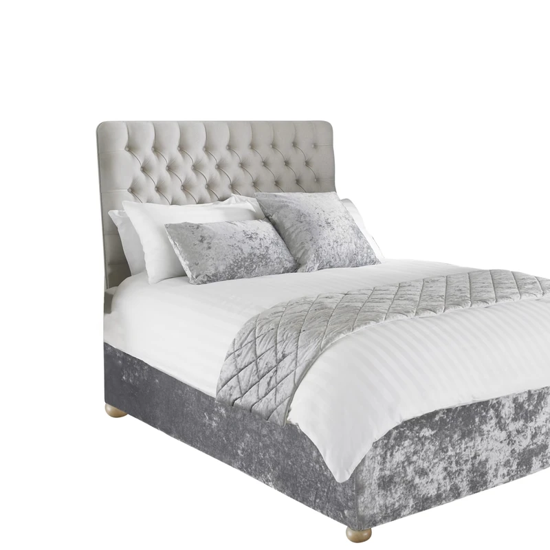 Riva Paoletti Verona Bed Wrap - Silver - Velvet Feel - Crushed Velvet Look - Elasticated - 100% Polyester - Super King Size - 180 x 200 x 50cm (53" x 74" x 20" inches) - Designed in the UK - Image 1
