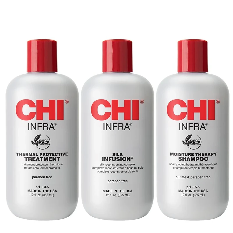 CHI Infra Trio Gift Set ml Infrared Shampoo + Infrared Treatment + Silk Infusion