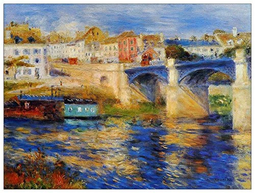 ArtPlaza Renoir Pierre-Auguste-Le Pont de Chatou Decorative Panel, Wood, Multi-Colour, 80 x 1.8 x 60 cm