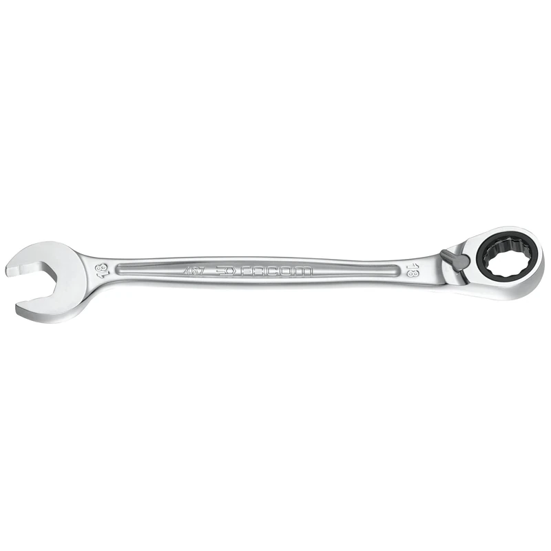 Facom 467B.21 Anti Slip Combination Ratcheting Spanner, 21mm