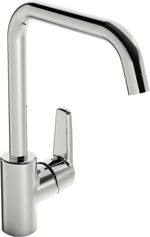 Hansa 51562293 Kitchen Sink Mixer Tap/Sink Tap Hansapolo DN15 | Aerator Assembly for Panels up to 45 mm Pivoting Spout (120 °/60 °) |12l/min, Depth: 203 mm