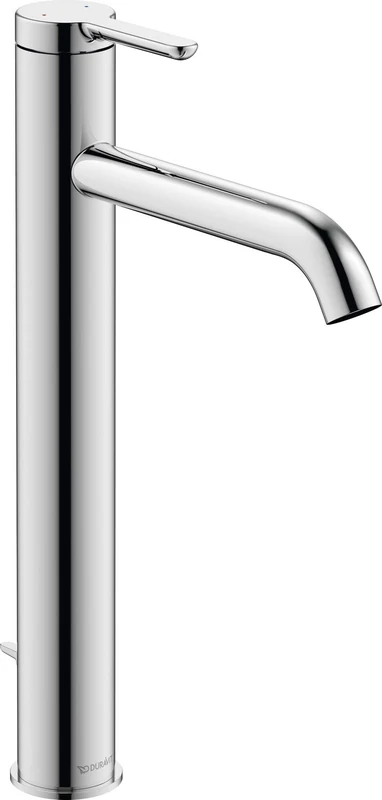 Duravit C.1 XL Basin Mixer Tap (Spout Height 233 mm), Bathroom Tap with Pop Up Waste Fitting, Basin Mixer with Ceramic Cartridge, Chrome