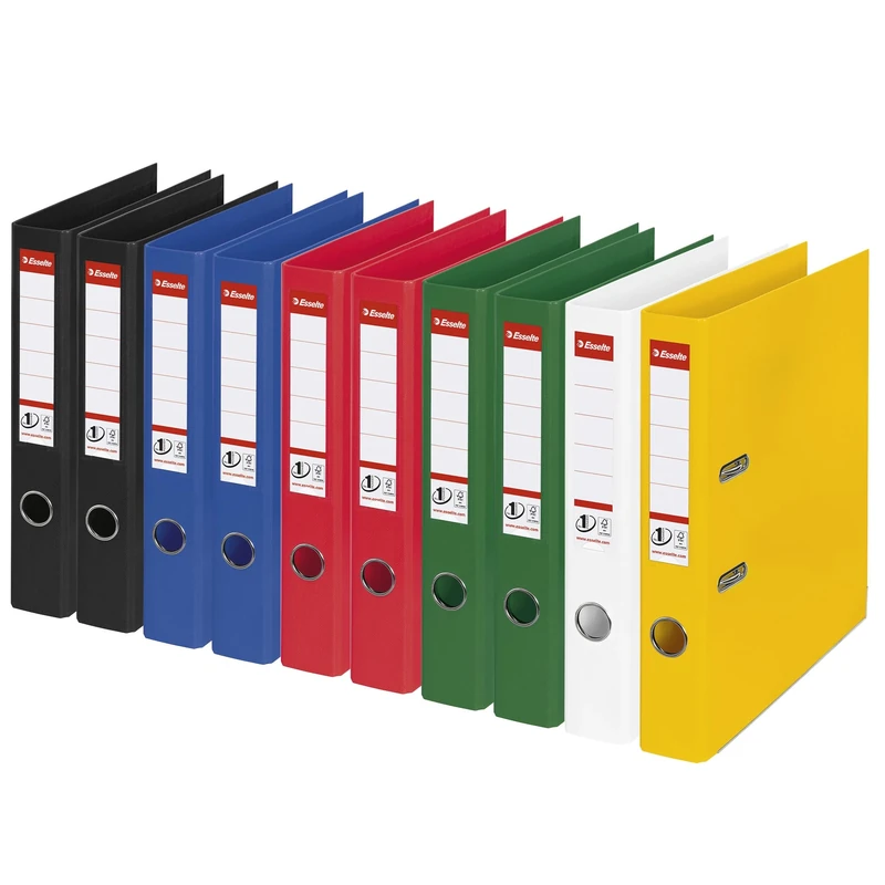 Esselte, Vivida 624162 A4 Lever Arch Files No.1 Assorted 50mm Spine Plastic Pack of 10