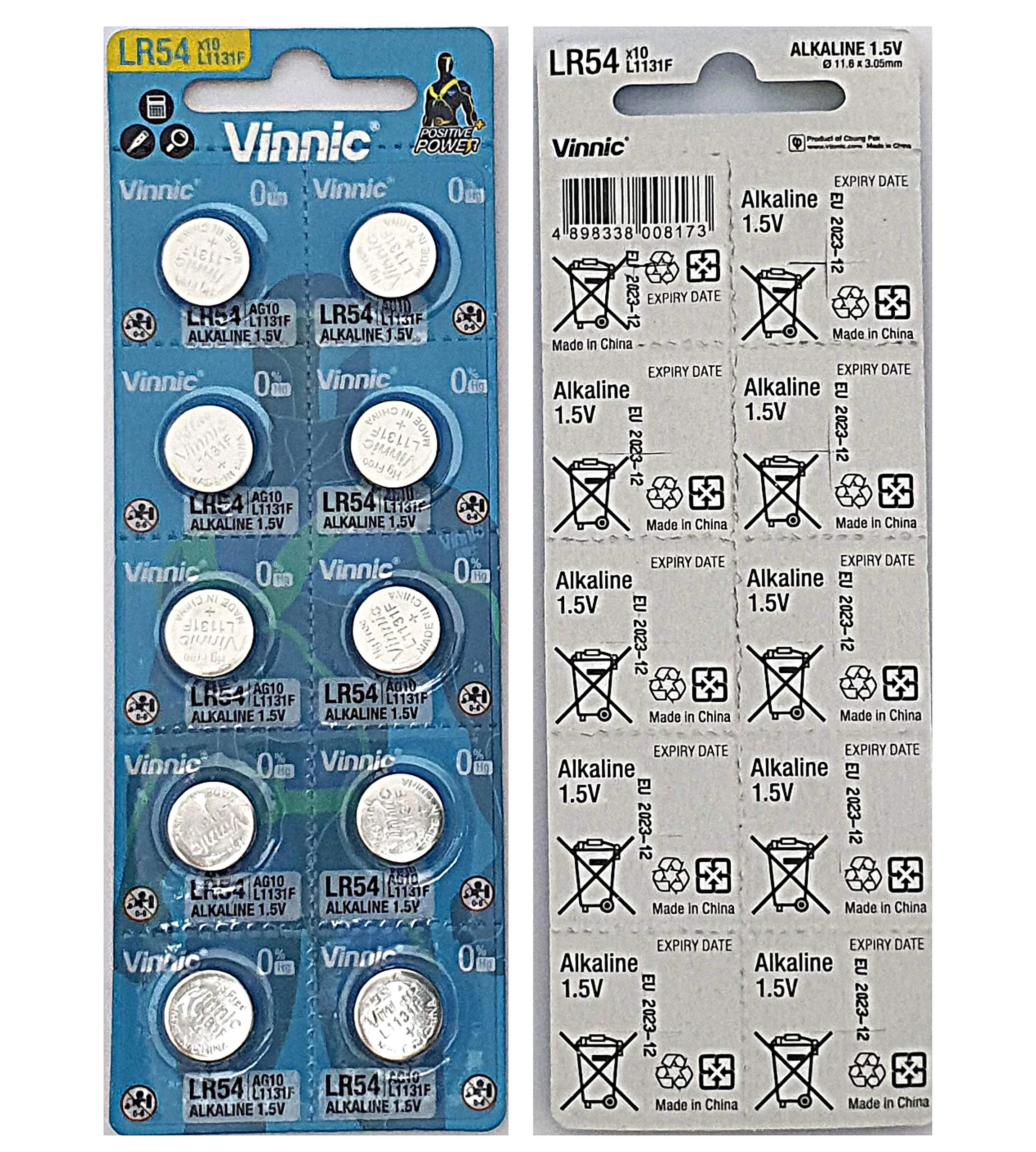Pack of 10 Vinnic Batteries for Vinnic L1131F