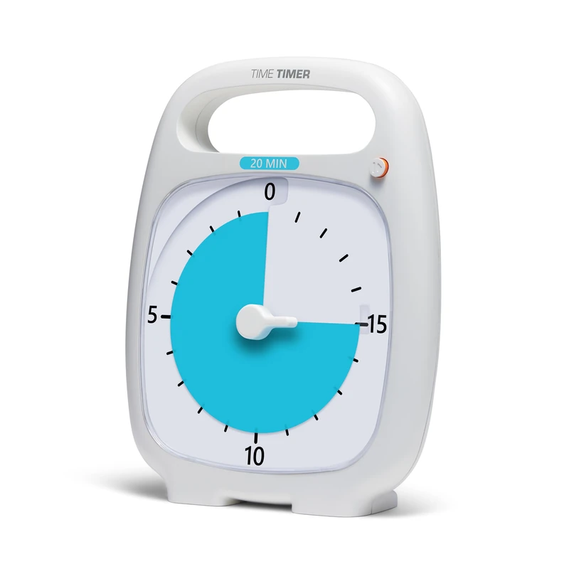 Time Timer PLUS 60 Minute Visual Analog Timer (White) Optional Alert (VolumeControl Dial) No Loud Ticking; Time Management Tool