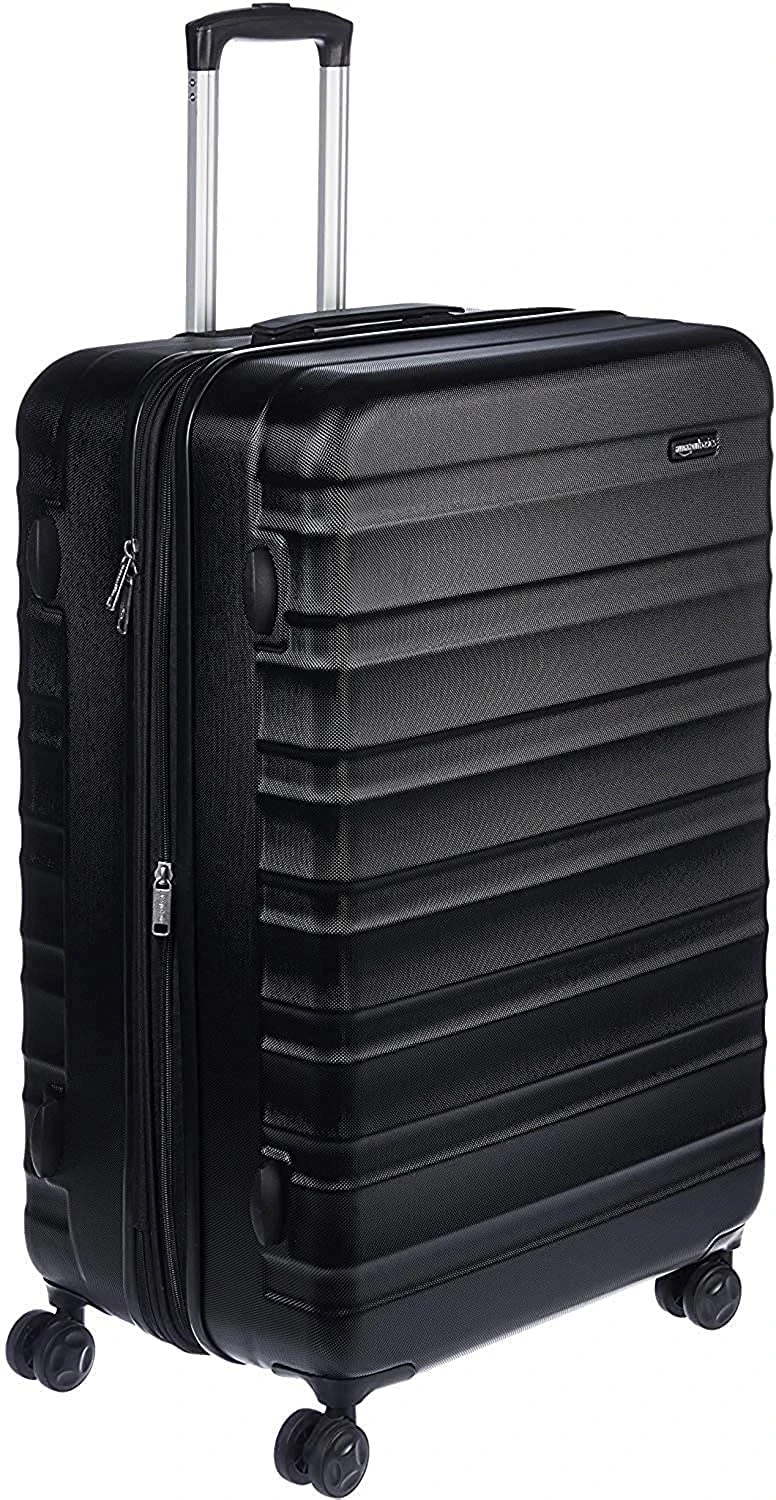 Amazon Basics Hardside Luggage ABS Hard-Shell Spinner/Suitcase with 4 Wheels, 78 cm, Black