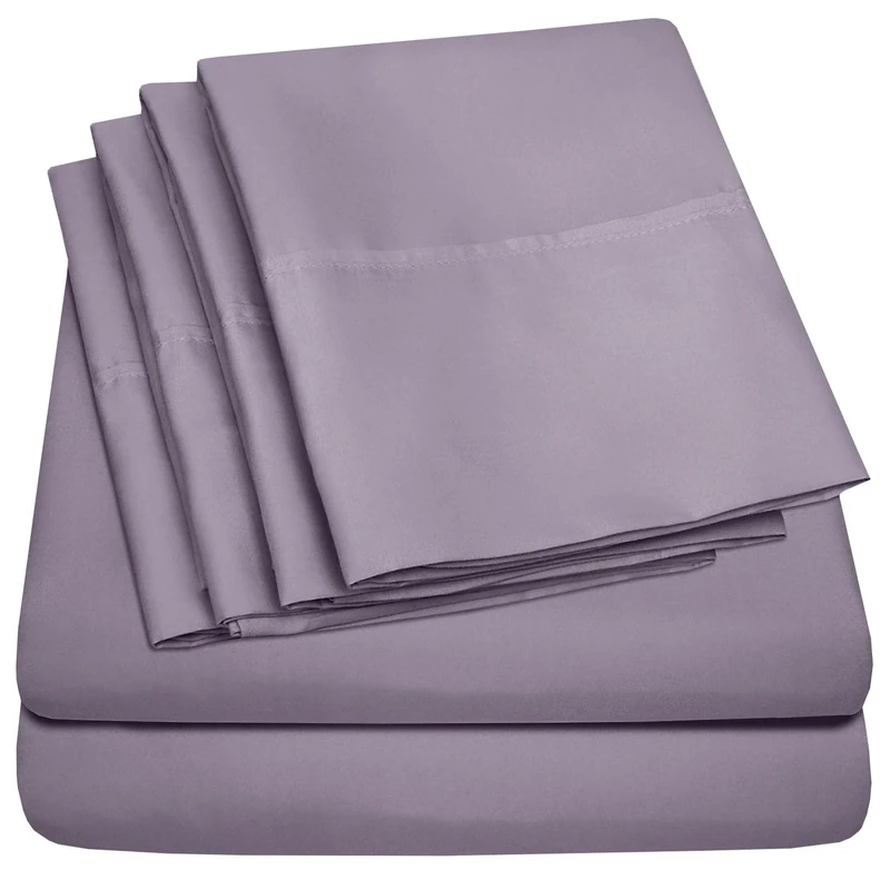King Size Bed Sheets - 6 Piece 1500 Supreme Collection Fine Brushed Microfiber Deep Pocket King Sheet Set Bedding - 2 Extra Pillow Cases, Great Value, King, Plum