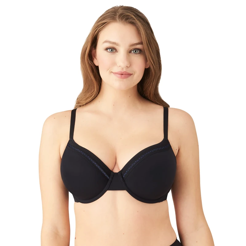 Wacoal Women's Perfect Primer Convertible Underwire T Shirt Bra Molded, Black, 40E