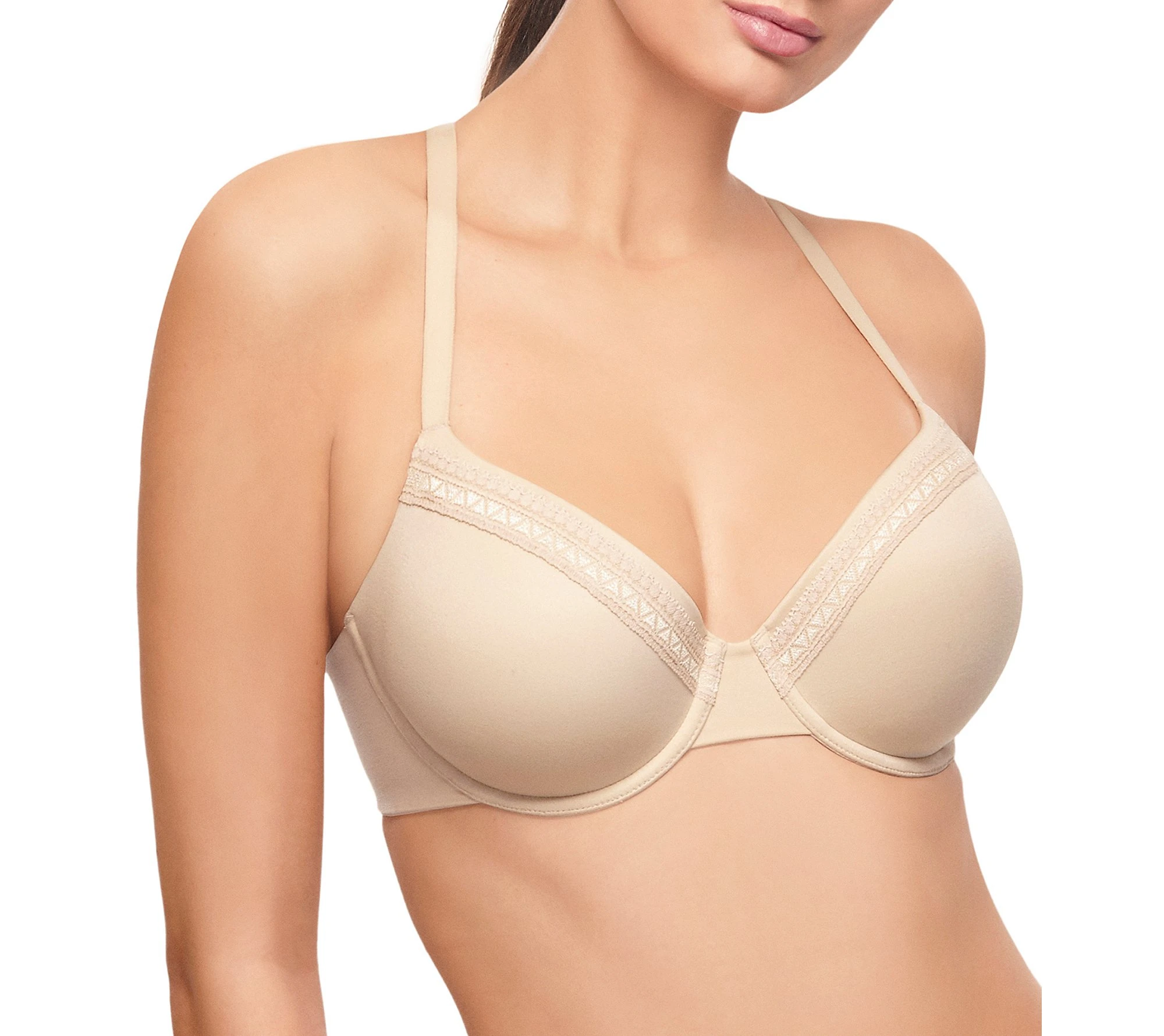 Wacoal Women's Perfect Primer Convertible Underwire T Shirt Bra Molded, Opaque, Sand, 32C