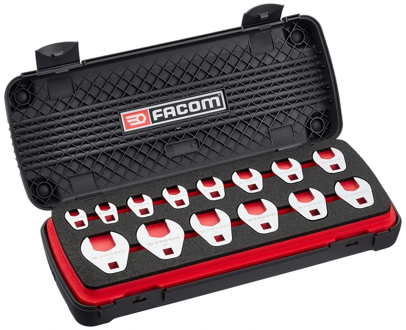 FACOM J.J14CF 3/8" Metric Crowfoot Open End Bit Set, 65 mm Height, 165 mm Width, 385 mm Length