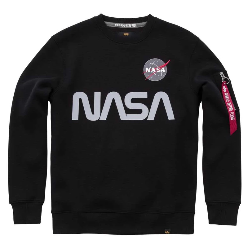 Alpha Industries NASA Reflective Sweater Sweatshirt for Men Black