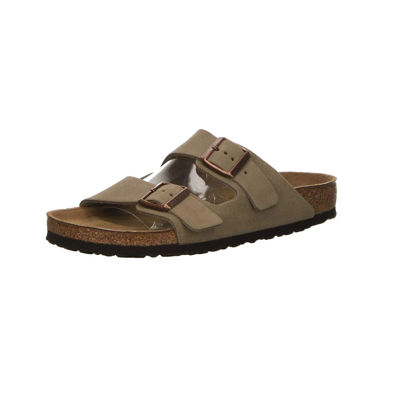 Birkenstock Men's Arizona SFB Taupe, Suede Leather Slippers, 9.5 UK