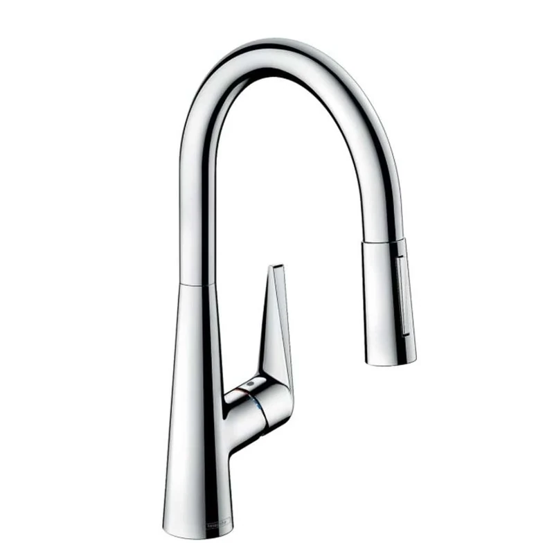 hansgrohe M5116-H200 Kitchen Tap 200, Pull-Out Spray, Hose Box, 110°/150° Swivel Range, chrome