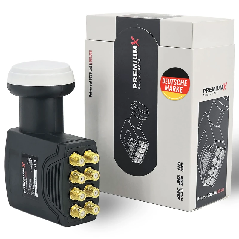 PremiumX DELUXE Octo LNB SAT for 8 participants Digital satellite signal converter DVB-S2 TV HD UHD 4K
